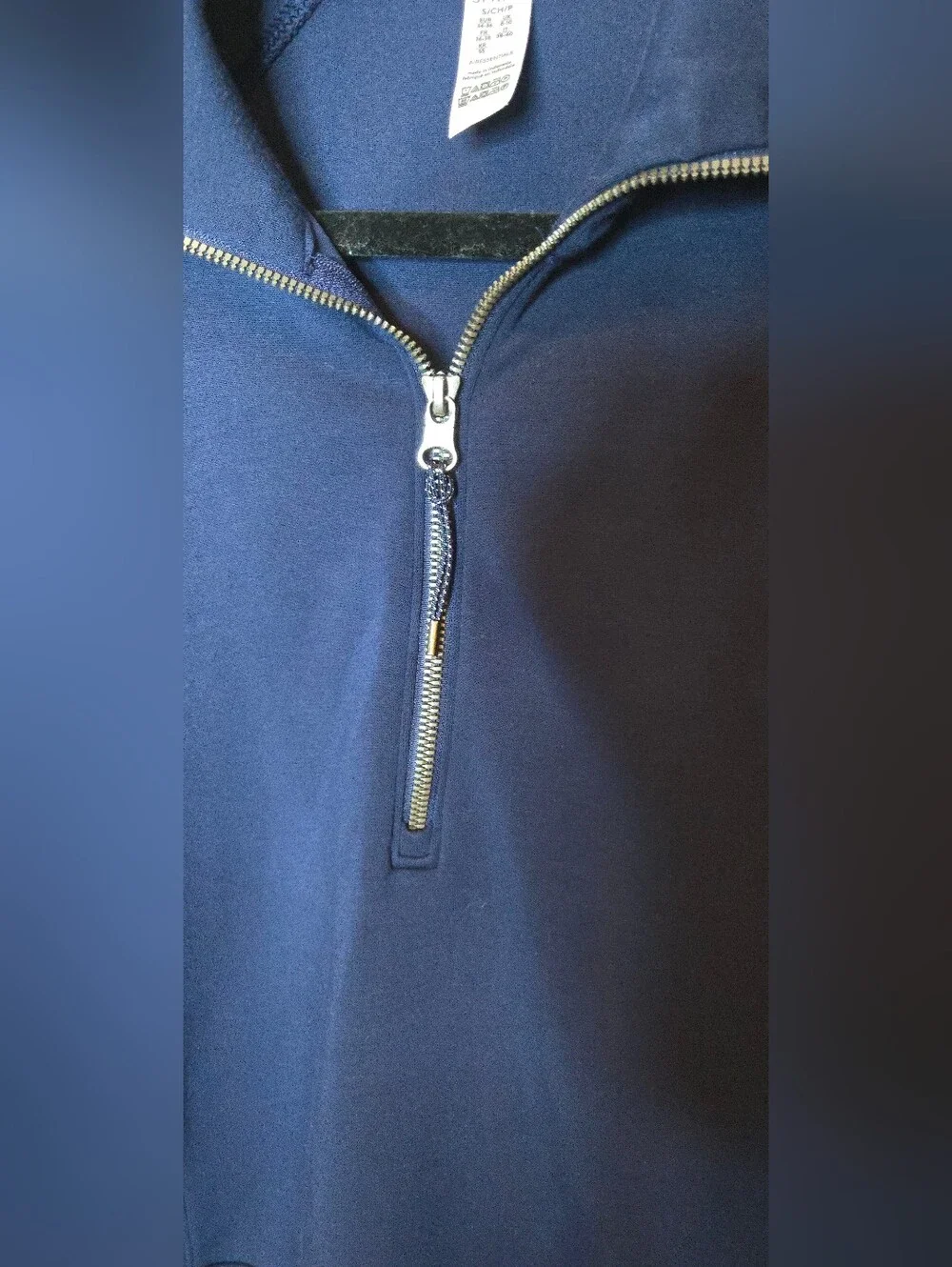 Spanx *SET* AirEssentials Timeless Navy Wide-Leg Pant Half Zip Sweatshirt S - Picture 4 of 9